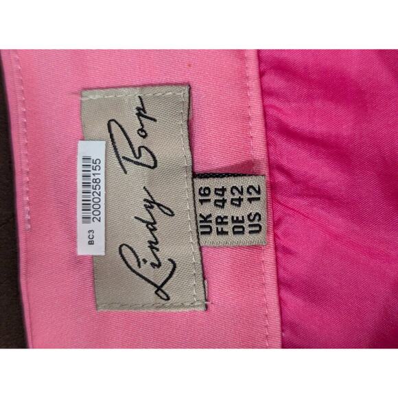 Pretty pink circle skirt with bicycle print and pockets by Lindy Bop size 12 - Picture 2 of 4